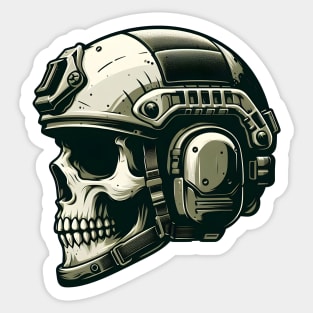 Tactical Skull Dominance Tee: Where Strength Meets Edgy Elegance Sticker